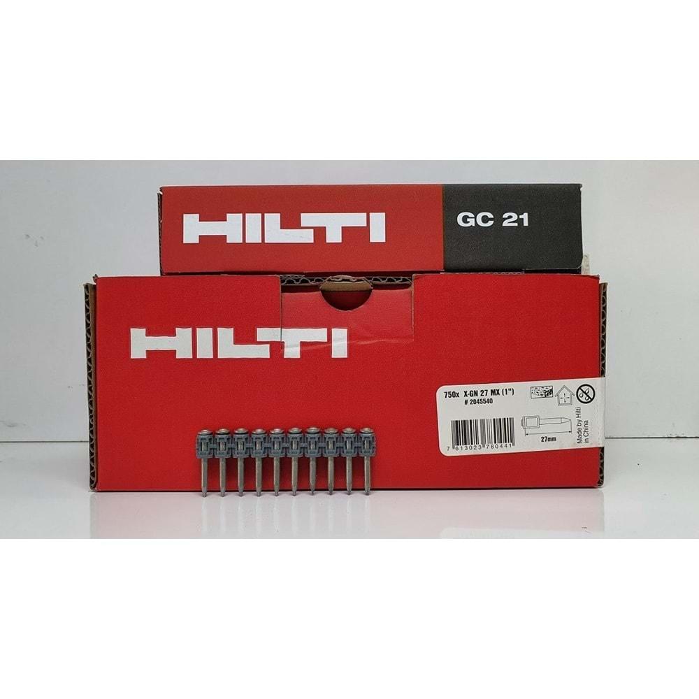 Hilti Gx120 Çivisi 27mm +Gaz 750 Adet/Kutu