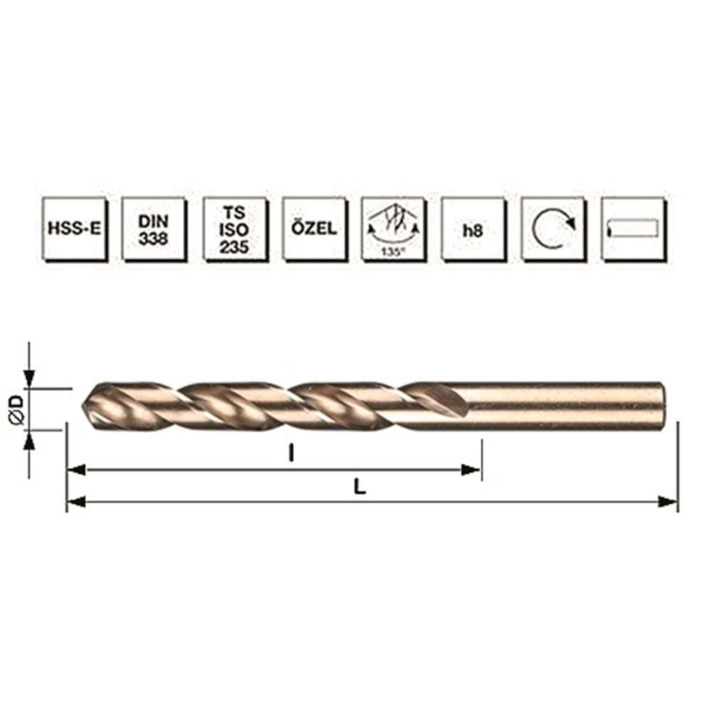 MTE MAKİNA TAKIM MATKAP UCU HSS ALTIN SERİ 2 MM