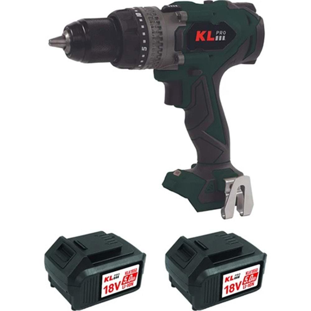 Kl Pro Kldm18bhx-50 18 Volt 5 Ah Kömürsüz Çift Akülü Şarjlı Darbeli Matkap